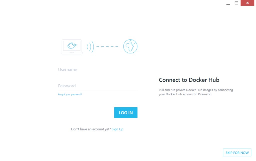 Kitematic Login Page
