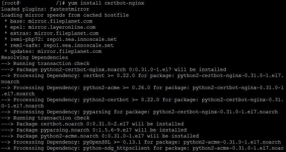 yum install certbot-nginx