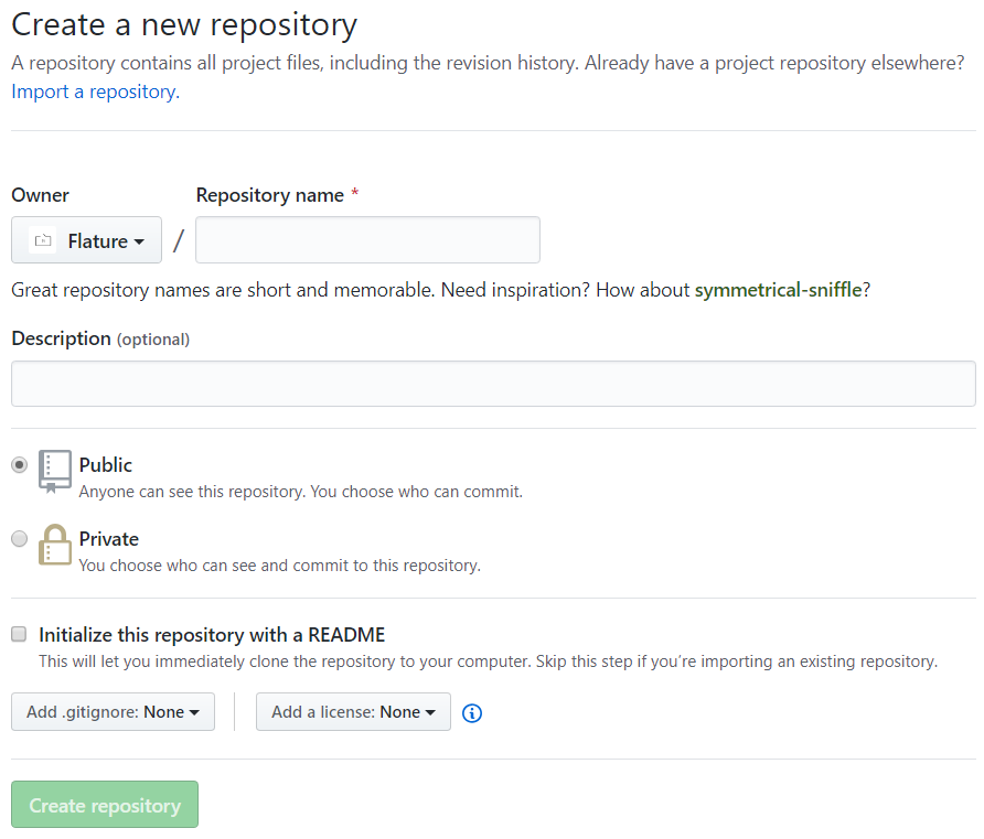 Create a new Repository on Github