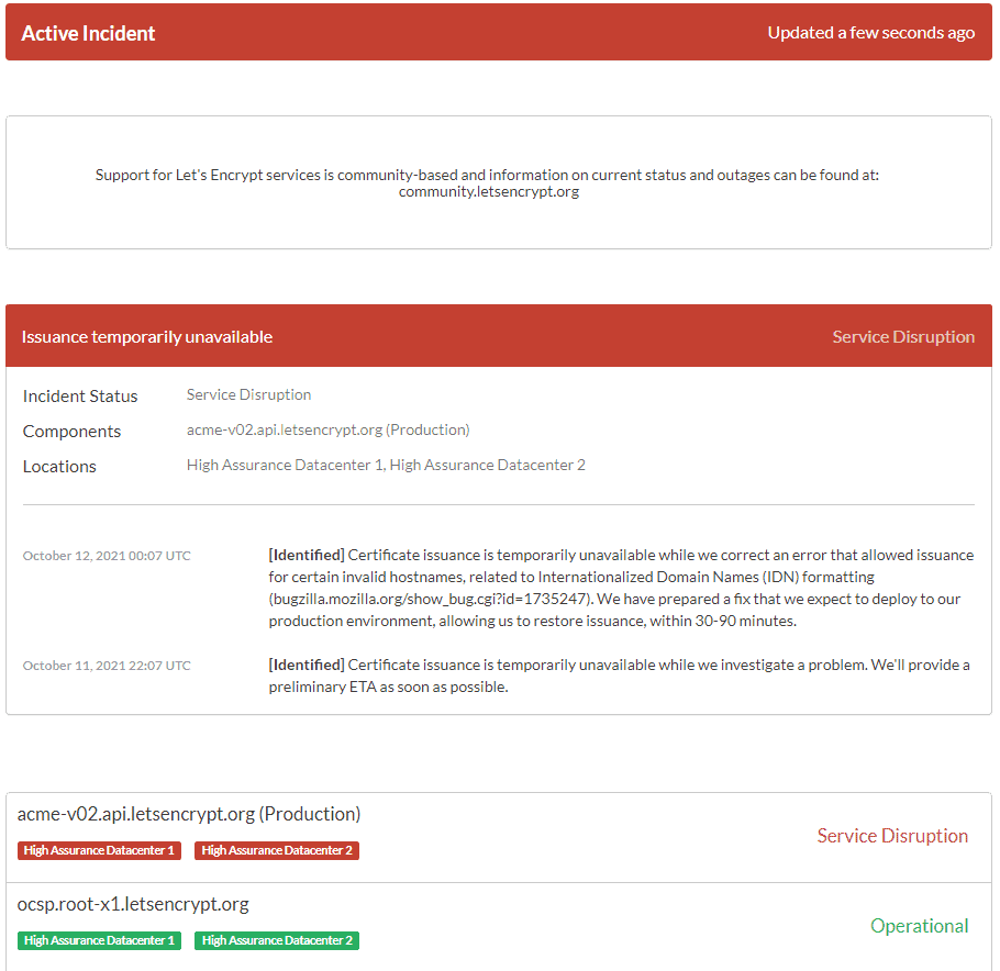 letsencrypt status site